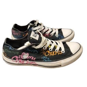 Converse All Star Unisex‎ Black White Round Toe Low Top Lace Up Sneaker Shoes 6
